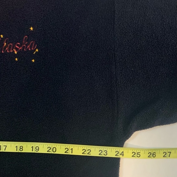 Men’s Vintage Alaska Zip Up Fleece Jacket Size Large Navy Red Retro Oversized - Picture 6 of 11